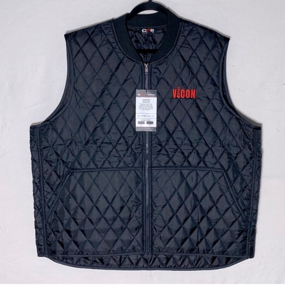 CX2 Black Quilted Zip Front Vest 3XL